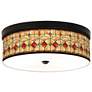 Tiffany-Style Reds Giclee Bronze CFL Ceiling Light