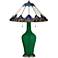 Tiffany Style Table Lamp with Clara Greens Base and River Stone Shade