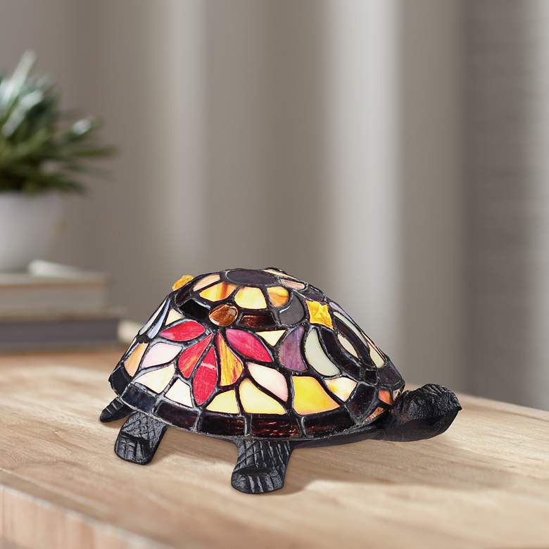 Image 1 Tiffany-Style Turtle Glass Accent Lamp by Quoizel