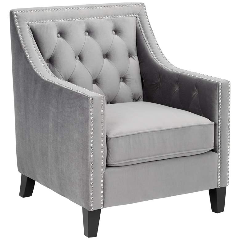 Image 3 Tiffany35" High Gray Fabric Tufted Armchair