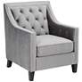 3_Tiffany35" High  Gray Fabric Tufted Armchair