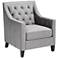 Tiffany35" High  Gray Fabric Tufted Armchair