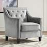 2_Tiffany35" High  Gray Fabric Tufted Armchair