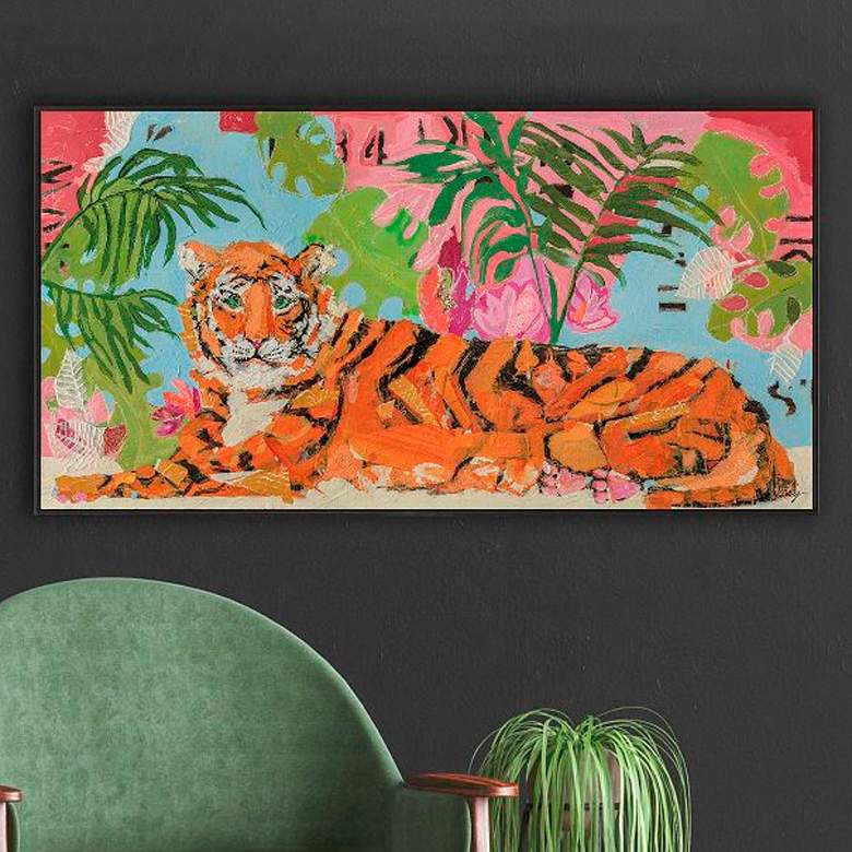 Image 2 Tiger at Rest 36"W x 18"H Framed Art