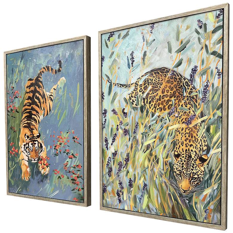 Image 3 Tiger/Leopard 19"W x 28"H Framed Art - Set of 2 more views