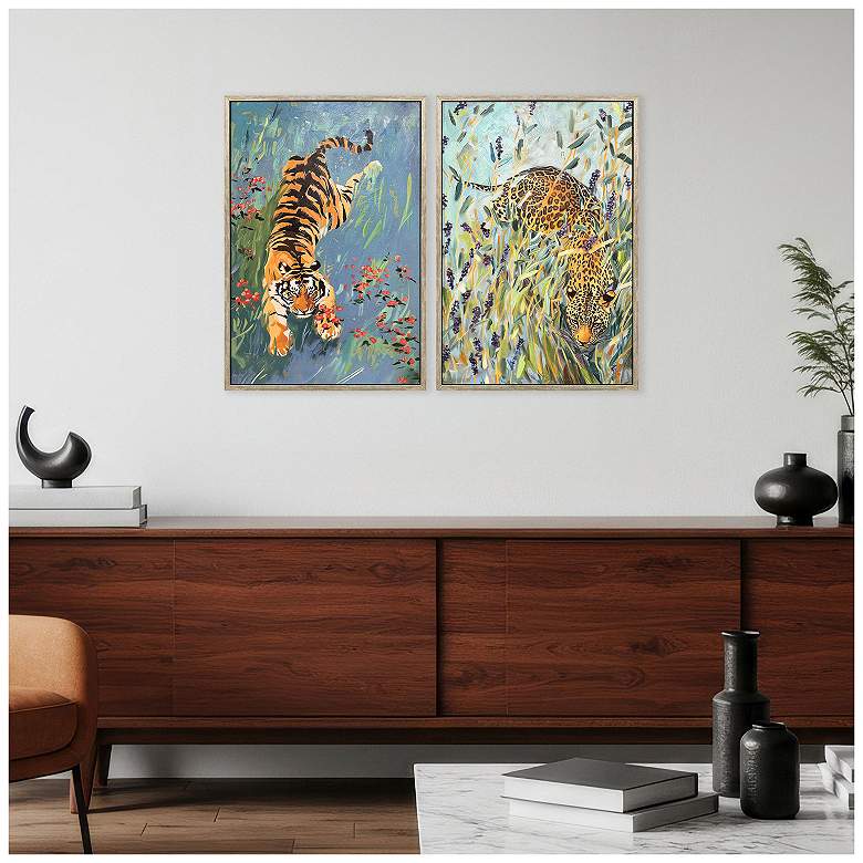 Image 5 Tiger/Leopard 19"W x 28"H Framed Art - Set of 2 more views