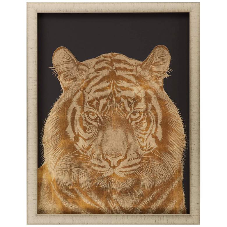Image 1 Tiger Portrait 35" High Framed Shadow Box Giclee Wall Art