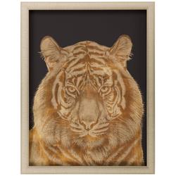 Tiger Portrait 35&quot; High Framed Shadow Box Giclee Wall Art