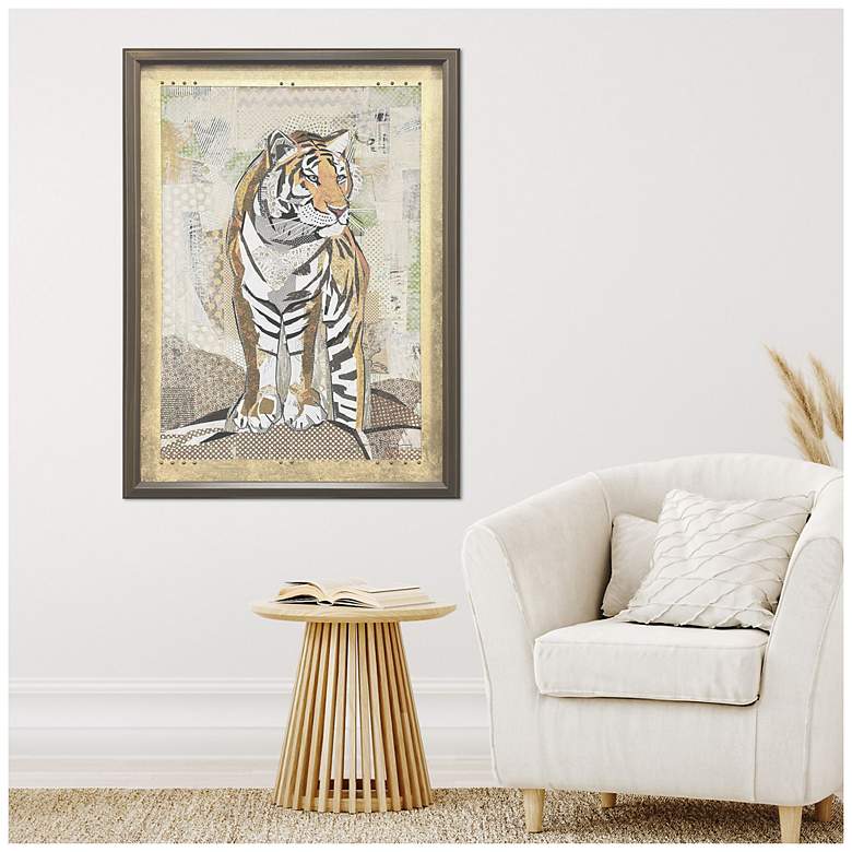 Image 4 Tiger Strength 31"W x 43"H Transitional Framed Art more views