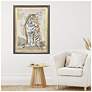 4_Tiger Strength 31"W x 43"H Transitional Framed Art more views