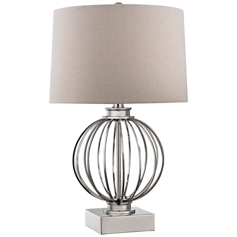 Image 1 Tigertail Wire Orb Polished Nickel Metal Table Lamp