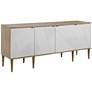 Tightrope 72" Wide 4-Door White and Natural Wood Cabinet