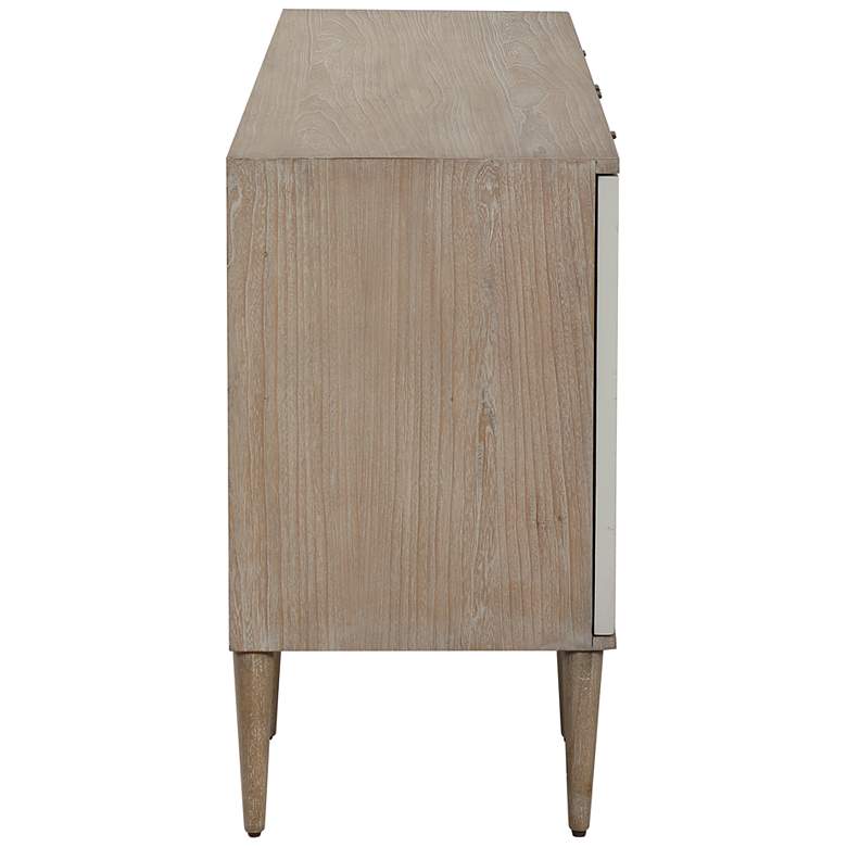 Image 6 Tightrope 72 inch Wide 4-Door White and Natural Wood Cabinet more views
