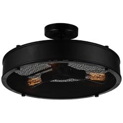 Tigris 16" Wide Black 3-Light Ceiling Light