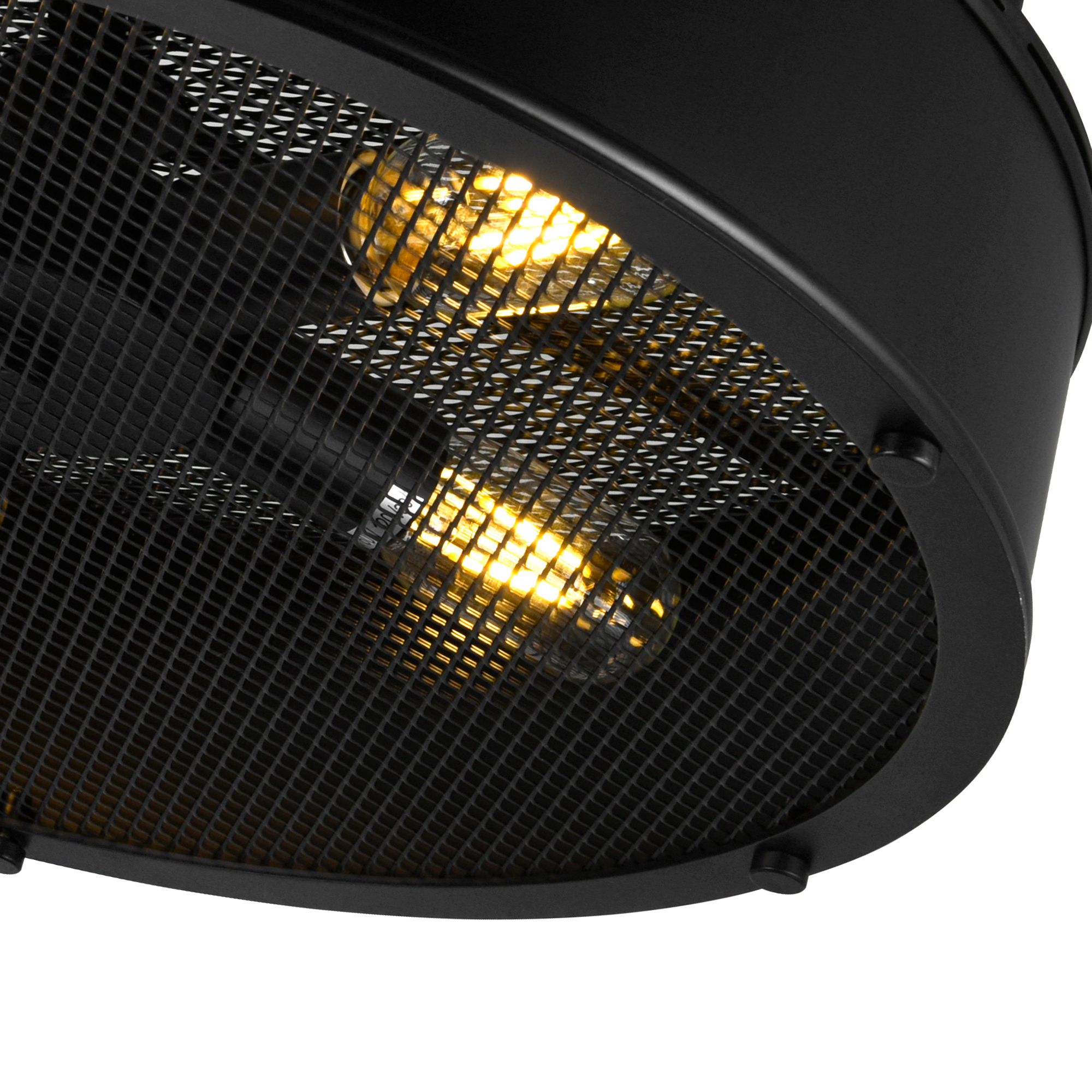 Image 3 Tigris 3 Light 16in Black Drum Shade Flush Mount more views