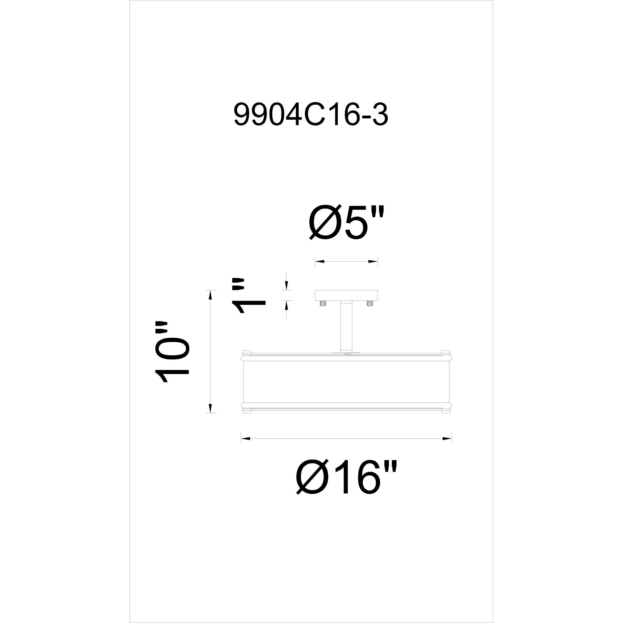 Image 6 Tigris 3 Light 16in Black Drum Shade Flush Mount more views