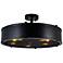 Tigris 5 Light Drum Shade Flush Mount With Black Finish