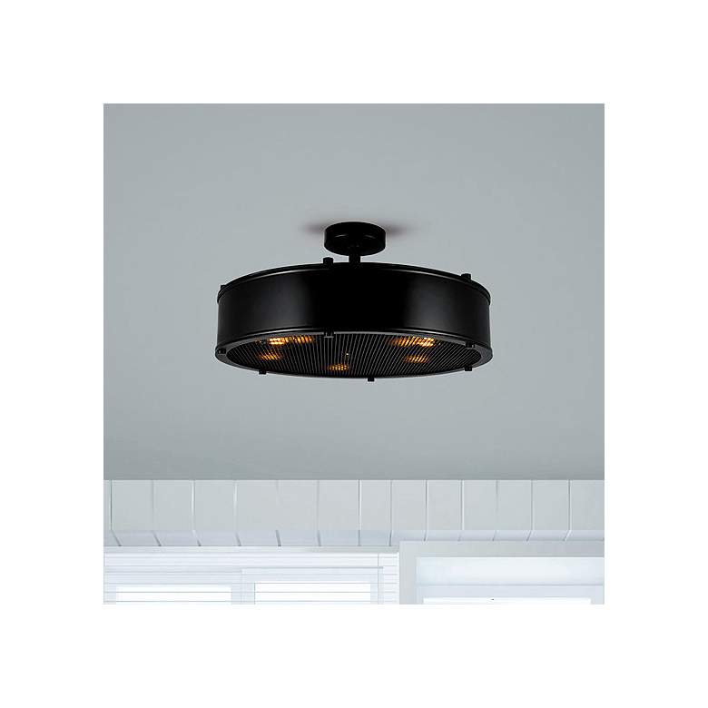 Image 1 Tigris 5 Light Drum Shade Flush Mount With Black Finish