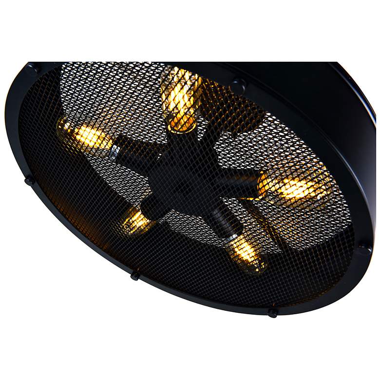 Image 5 Tigris 5 Light Drum Shade Flush Mount With Black Finish more views