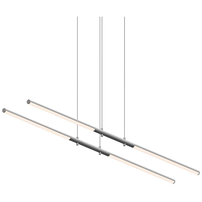 Image 1 Tik-Tak 47 1/2" Wide Chrome LED Kitchen Island Light Pendant
