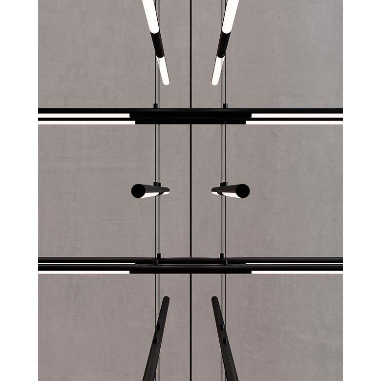 Image 3 Tik-Tak™ 47 1/2"W Black Stack 6-Tier 24-Light LED Pendant more views