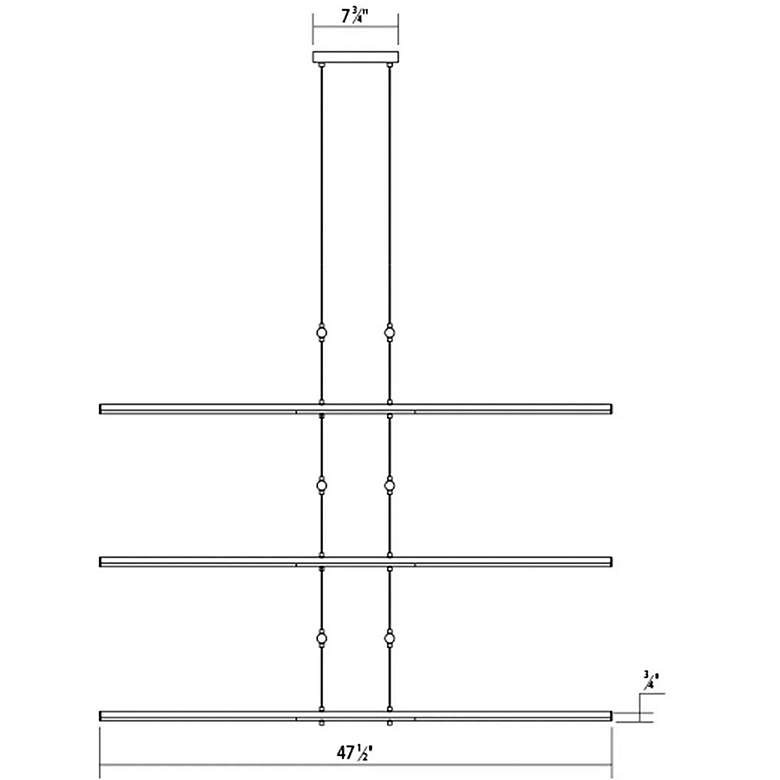 Image 4 Tik-Tak™ 47 1/2"W Black Stack 6-Tier 24-Light LED Pendant more views