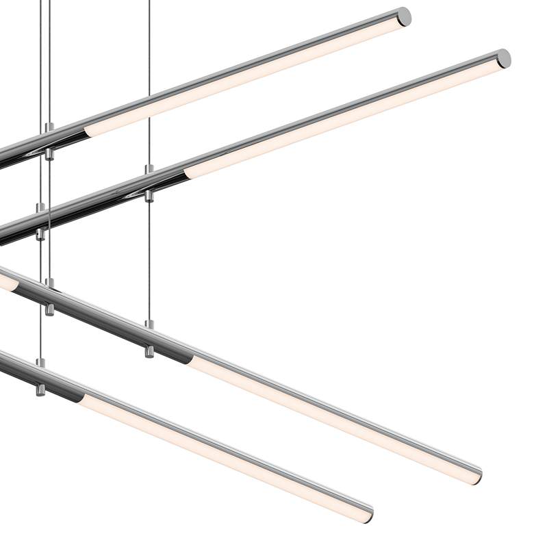 Image 2 Tik-Tak™ 47 1/2"W Chrome Stack 2-Tier 8-Light LED Pendant more views