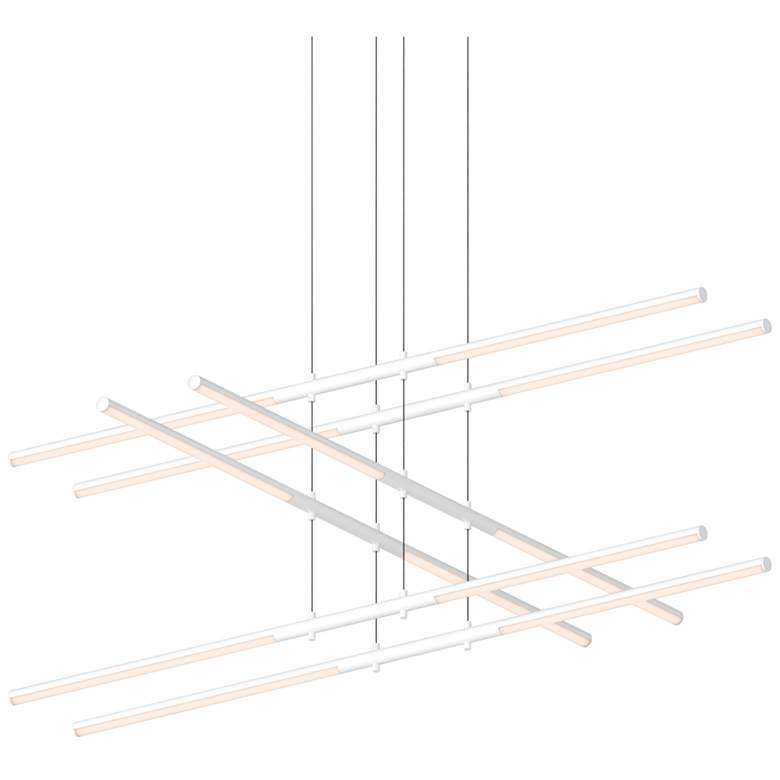 Image 1 Tik-Tak™ 47 1/2"W White Stack 3-Tier 12-Light LED Pendant
