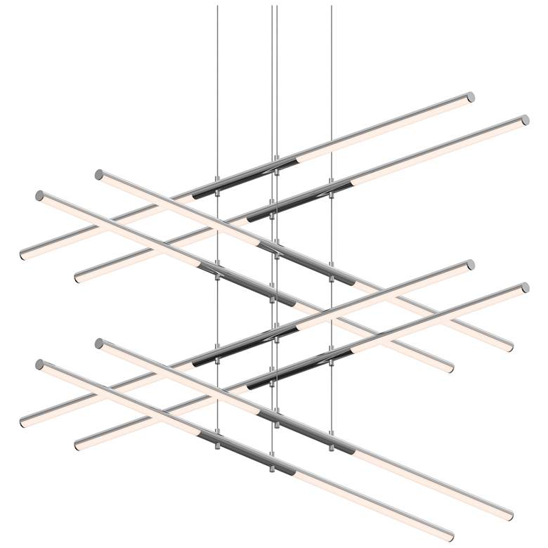 Image 1 Tik.Tak Stack 47.5" Wide Polished Chrome 4.Tier LED Pendant
