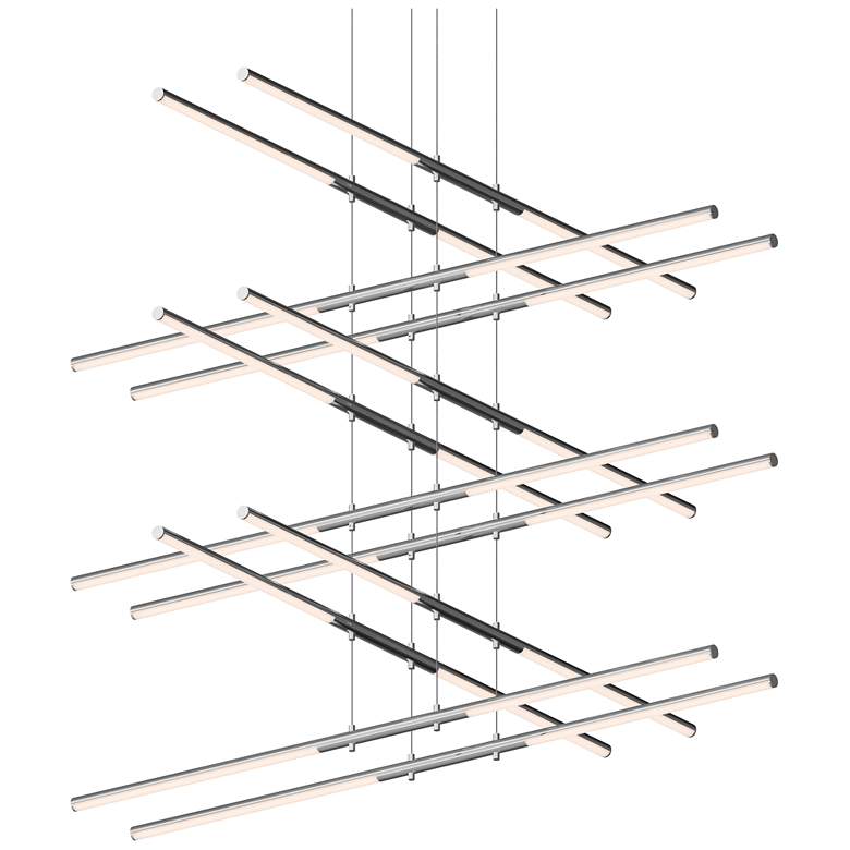 Image 1 Tik.Tak Stack 47.5" Wide Polished Chrome 6.Tier LED Pendant