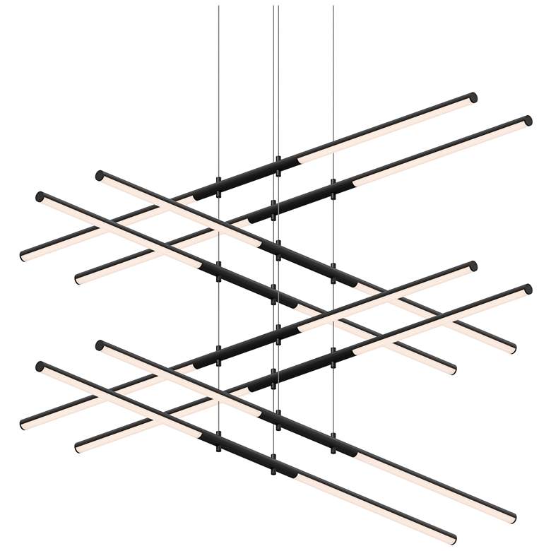 Image 1 Tik.Tak Stack 47.5" Wide Satin Black 4.Tier LED Pendant