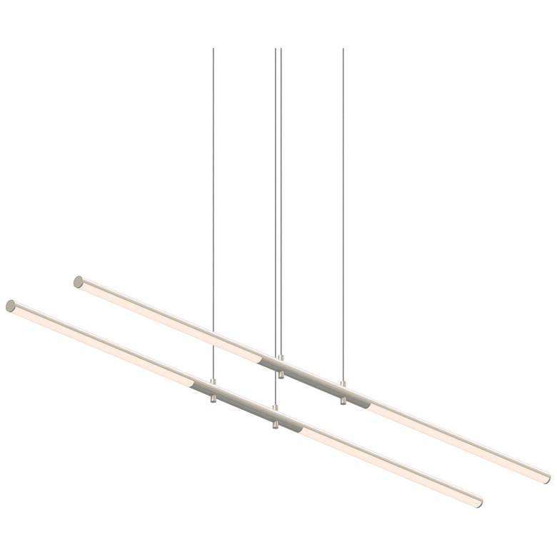 Image 1 Tik.Tak Tandem 47.5" Wide Satin Nickel LED Pendant