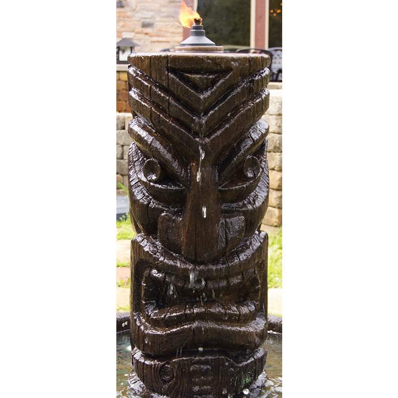 Image 2 Tiki Column 44" High Relic Lava Outdoor Fountain more views