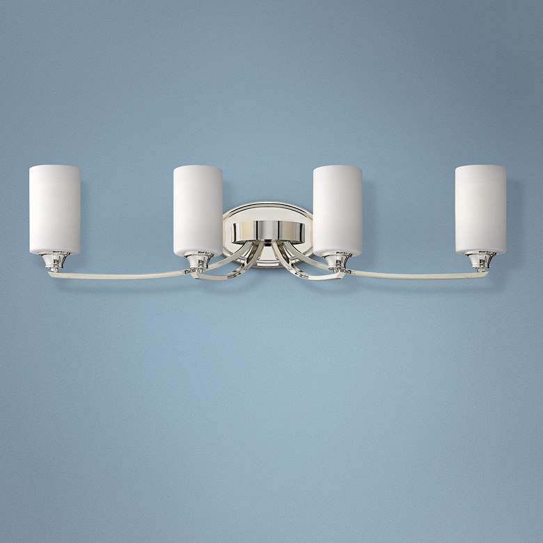 Image 1 Tilbury 33 1/4 inch Wide Polished Nickel 4-Light Bath Light