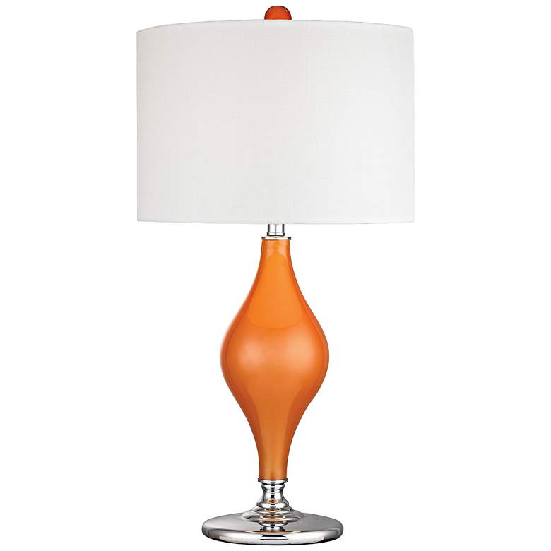 Image 1 Tilbury Tangerine Orange Glass Table Lamp