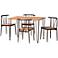 Tilda Natural Brown Dark Bronze Metal 5-Piece Dining Set