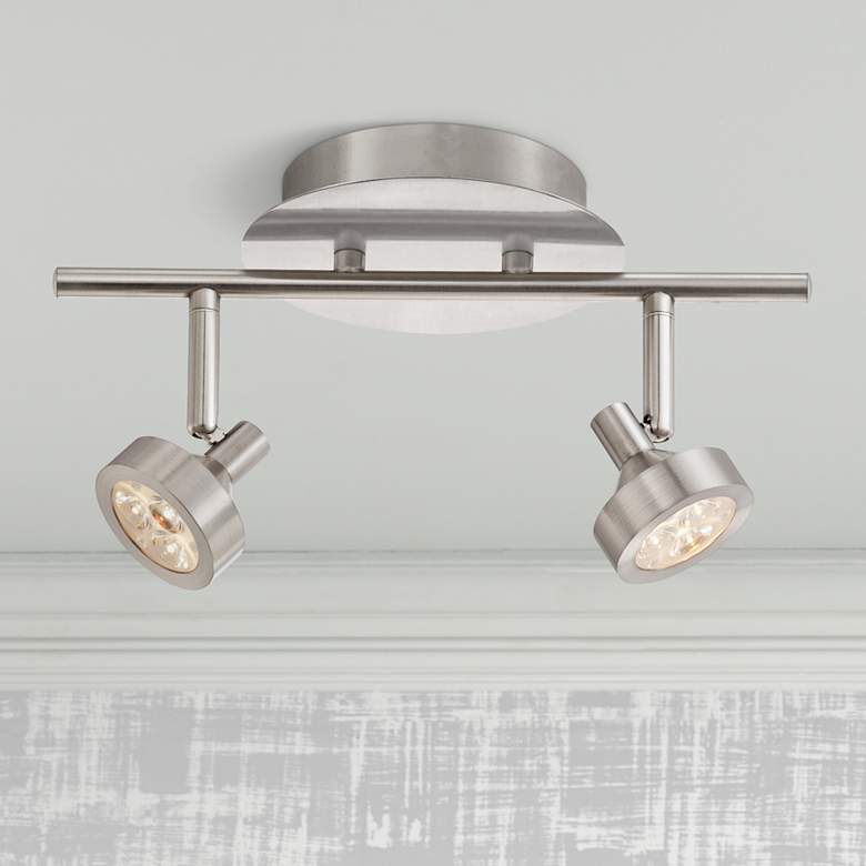 Image 1 Tilden 2-Light Dimmable LED Brushed Nickel Track Fixture by Pro-Track