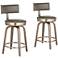 Tilden 26" Gray Leather Swivel Counter Stools Set of 2