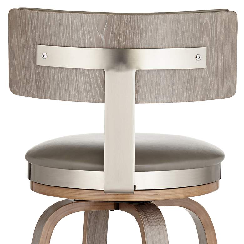 Image 7 Tilden 26" Gray Leather Swivel Counter Stools Set of 2 more views