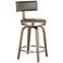 Tilden 26" High Wood and Gray Leather Swivel Seat Counter Stool