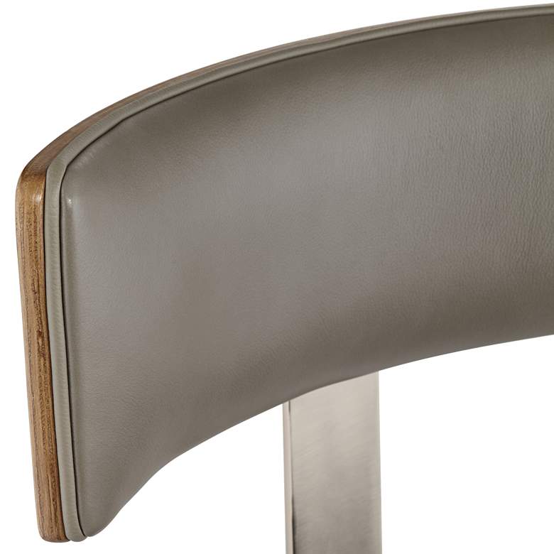 Image 4 Tilden 26" High Wood and Gray Leather Swivel Seat Counter Stool more views
