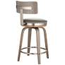Tilden 26" High Wood and Gray Leather Swivel Seat Counter Stool in scene