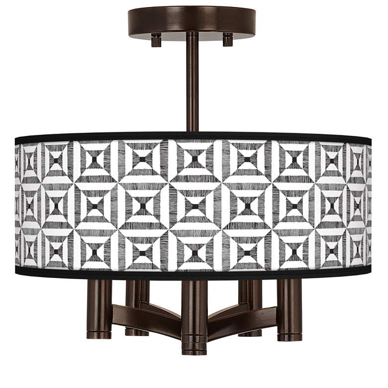 Image 1 Tile Illusion Ava 5-Light Bronze Ceiling Light