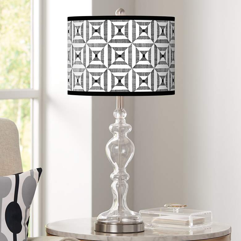 Image 1 Tile Illusion Giclee Apothecary Clear Glass Table Lamp