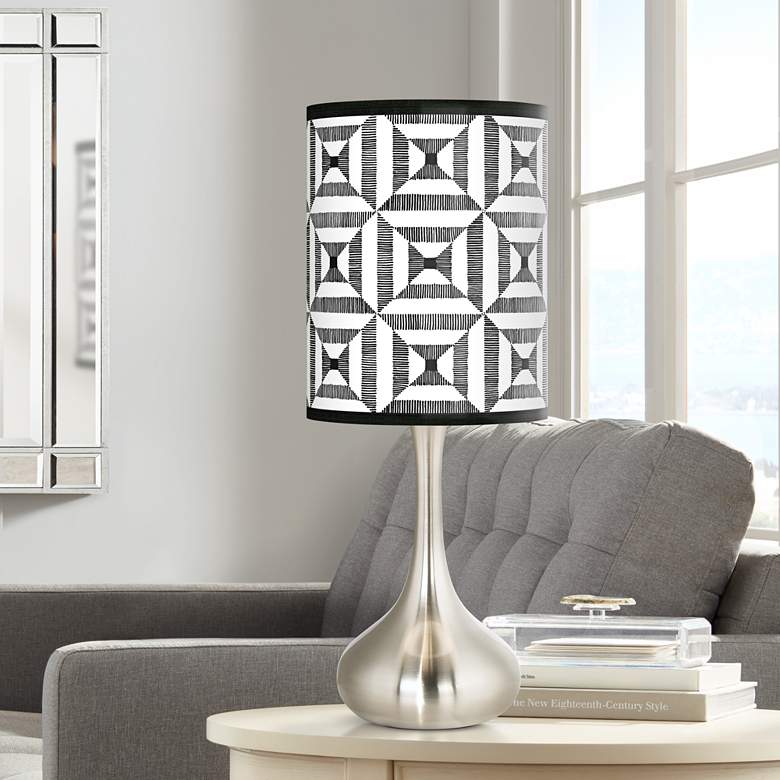 Image 1 Tile Illusion Giclee Droplet Table Lamp