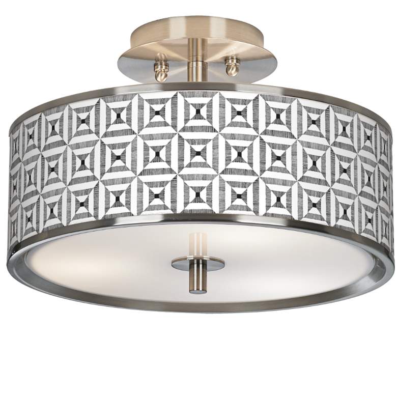 Image 1 Tile Illusion Giclee Glow 14" Wide Ceiling Light