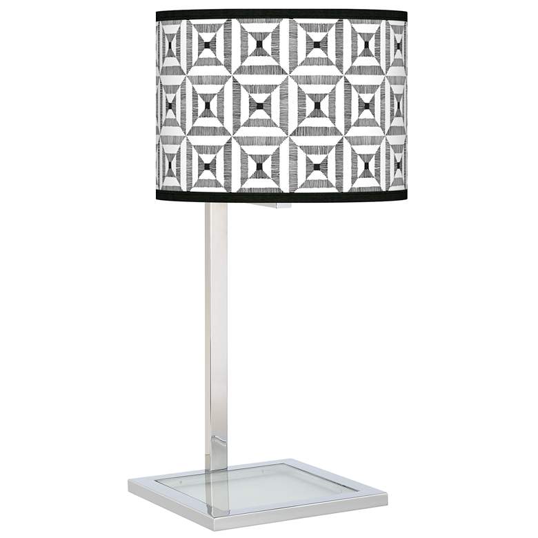 Image 1 Tile Illusion Glass Inset Table Lamp