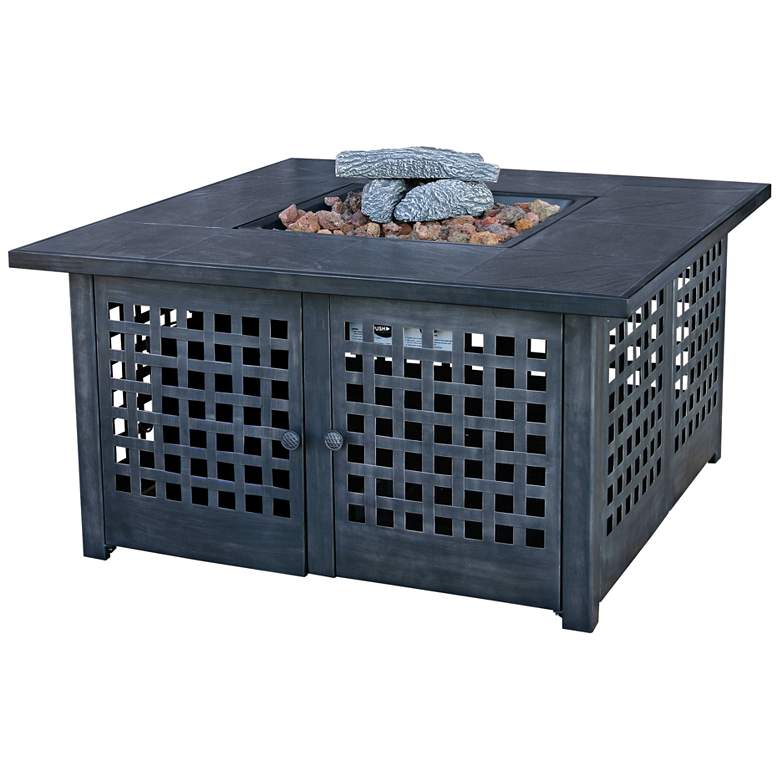 Image 1 Tile Mantel 41 1/4" Wide LP Gas Fire Pit