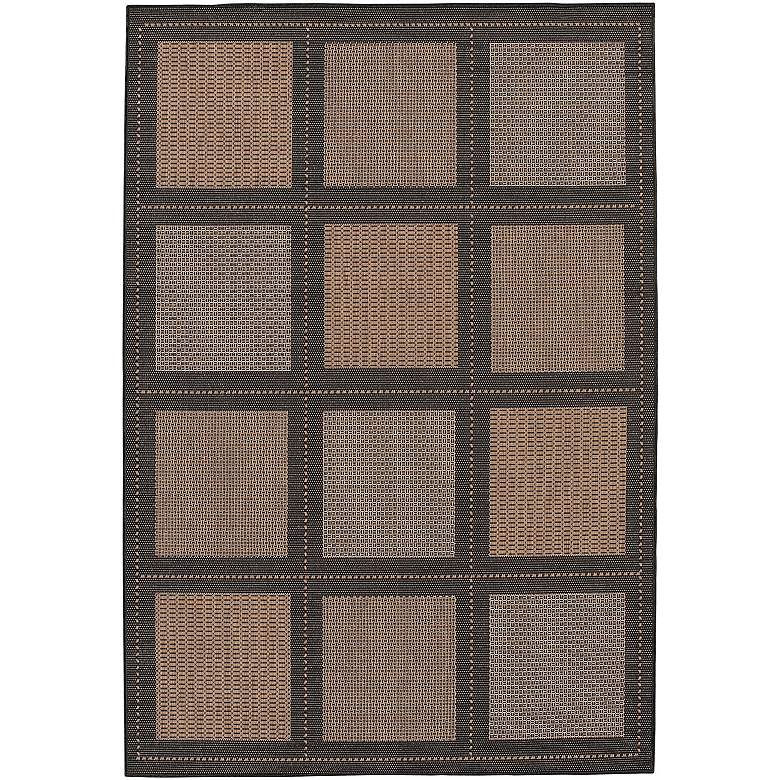 Image 1 Tiles 5&#39;3 inchx7&#39;6 inch Cocoa-Black Outdoor Rug