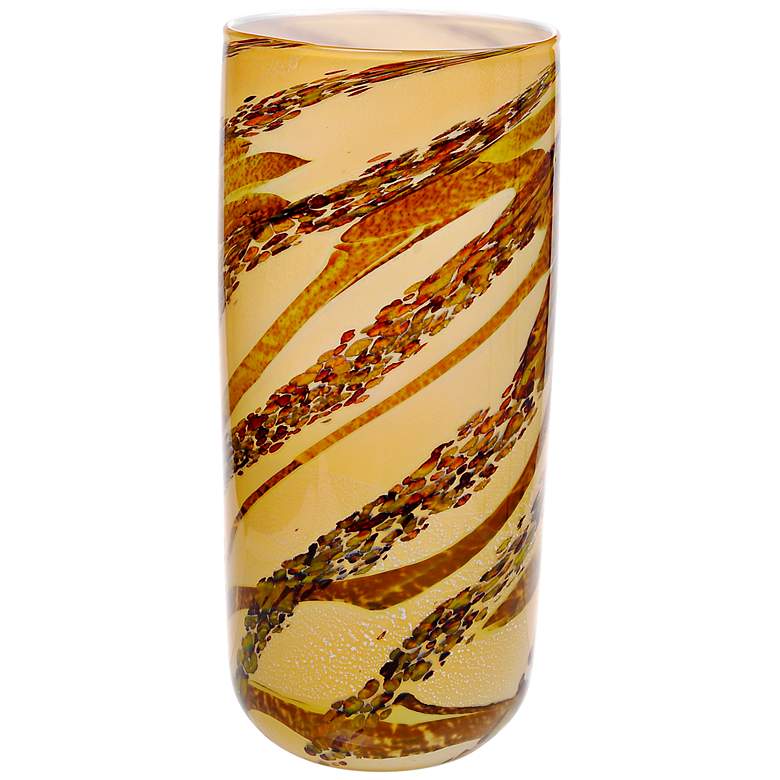 Image 1 Tilleda Amber Hand-Blown 18 inch High Glass Vase